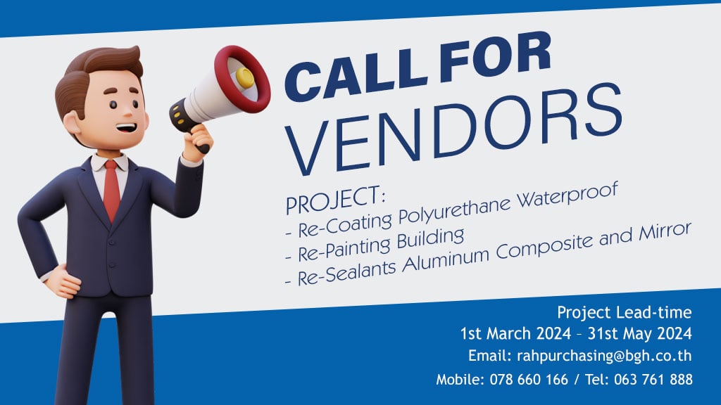 OPPORTUNITY FOR GENERAL VENDORS_ Project Re-Coating Polyurethane Waterproof ,  Re-Painting Building  and Re-Sealants Aluminum Composite and Mirror
